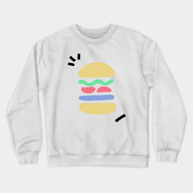 Kawaii shapes ft. Burger Crewneck Sweatshirt by Rainbow Sauce